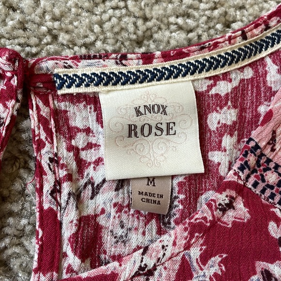 Knox Rose peasant blouse with crimson paisley pattern - size M - Picture 4 of 5